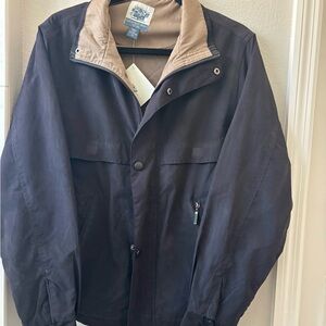 Men's Black Jacket with Tan Collar